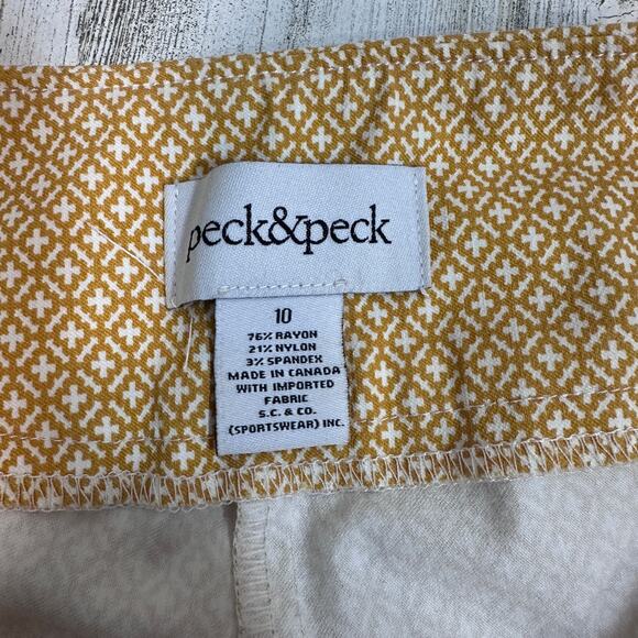 Peck & Peck Orange Geo Stretch Pants 10 | MSRP: $59 | Vibrant, Pull-On - Picture 3 of 7